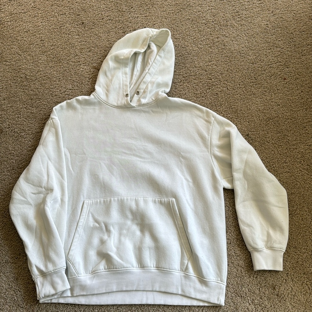 Cream white plain hoodie